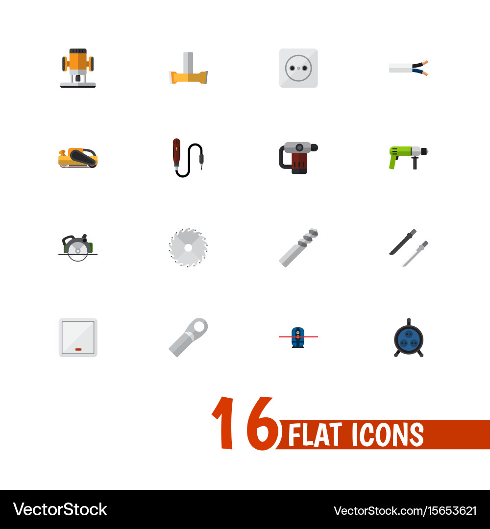 Set of 16 editable instruments icons includes Vector Image