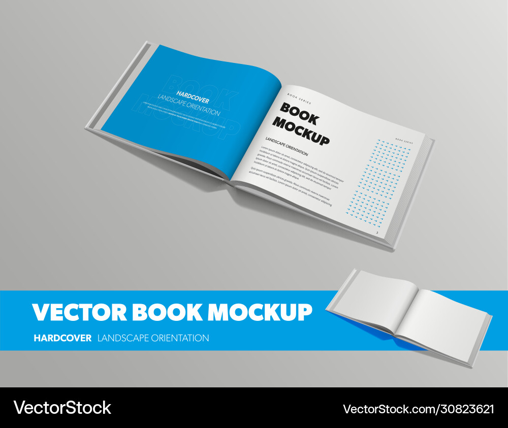 Standard size open book template with abstract Standard size open book template with abstract Vector Image