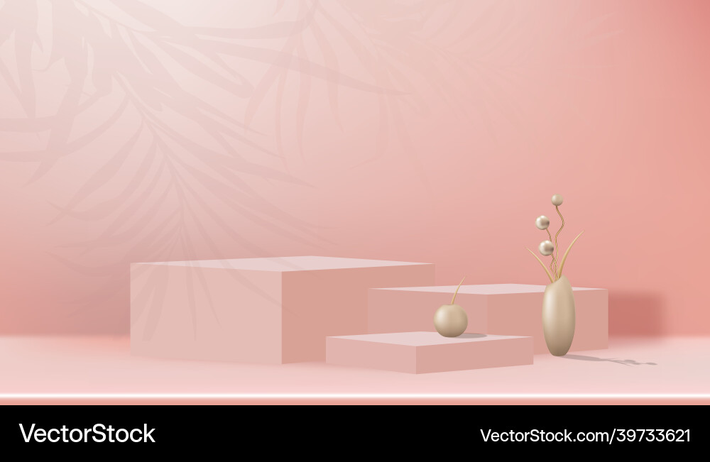 Studio room with rose gold flower bud in vase Studio room with rose gold flower bud in vase vector image