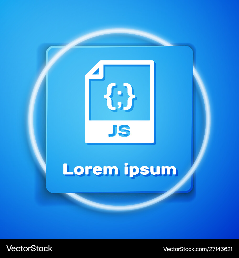 White js file document download button icon White js file document download button icon vector image