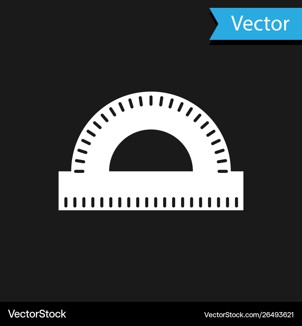 White protractor grid for measuring degrees icon White protractor grid for measuring degrees icon vector image
