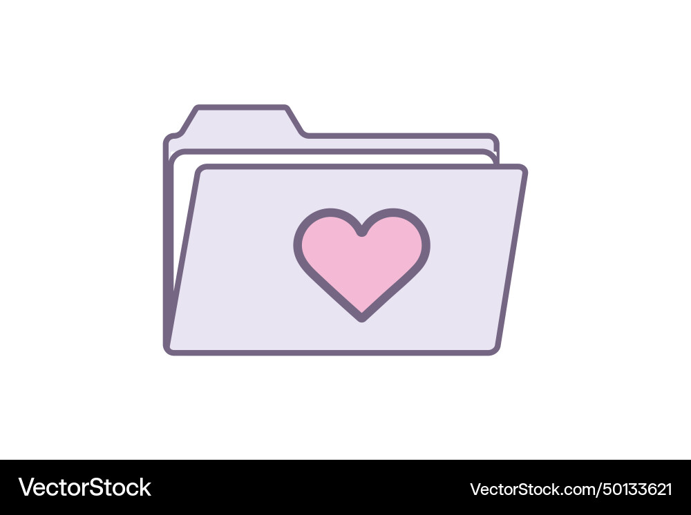 Y2k interface icon heart folder element Y2k interface icon heart folder element Vector Image