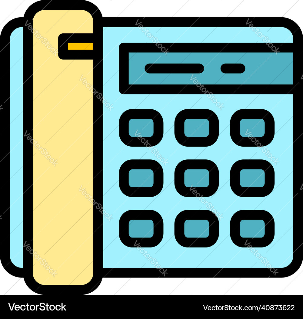 24 hours call support icon color outline 24 hours call support icon color outline Vector Image