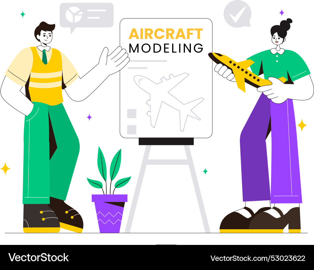 Aircraft modeling and crafting with assembling Aircraft modeling and crafting with assembling Vector Image