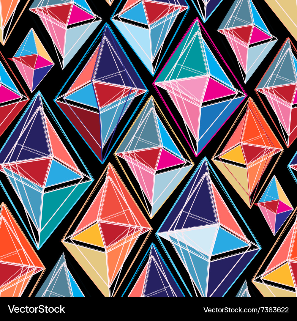 Bright seamless abstract pattern of polygons Vector Image