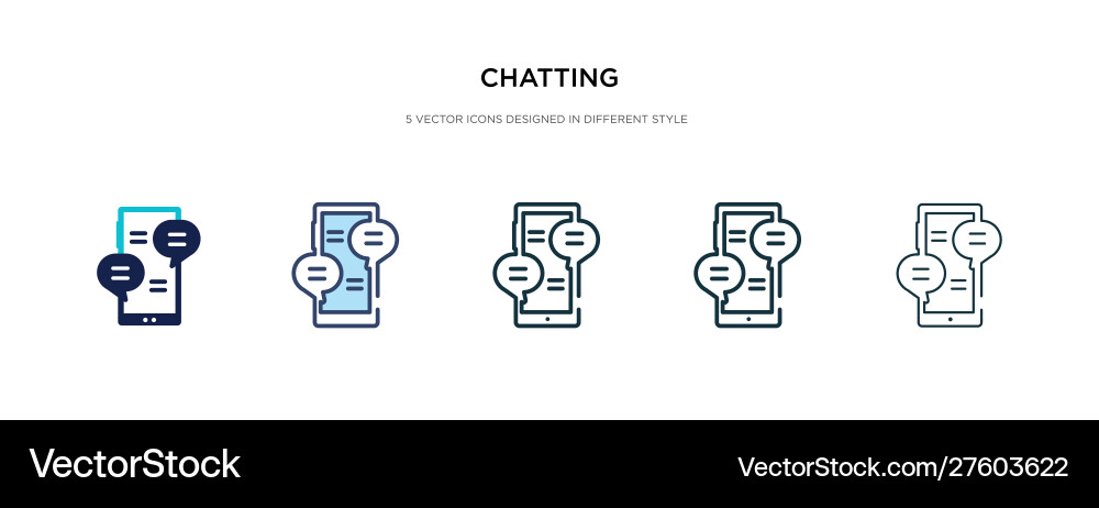 Chatting icon in different style two colored Vector Image