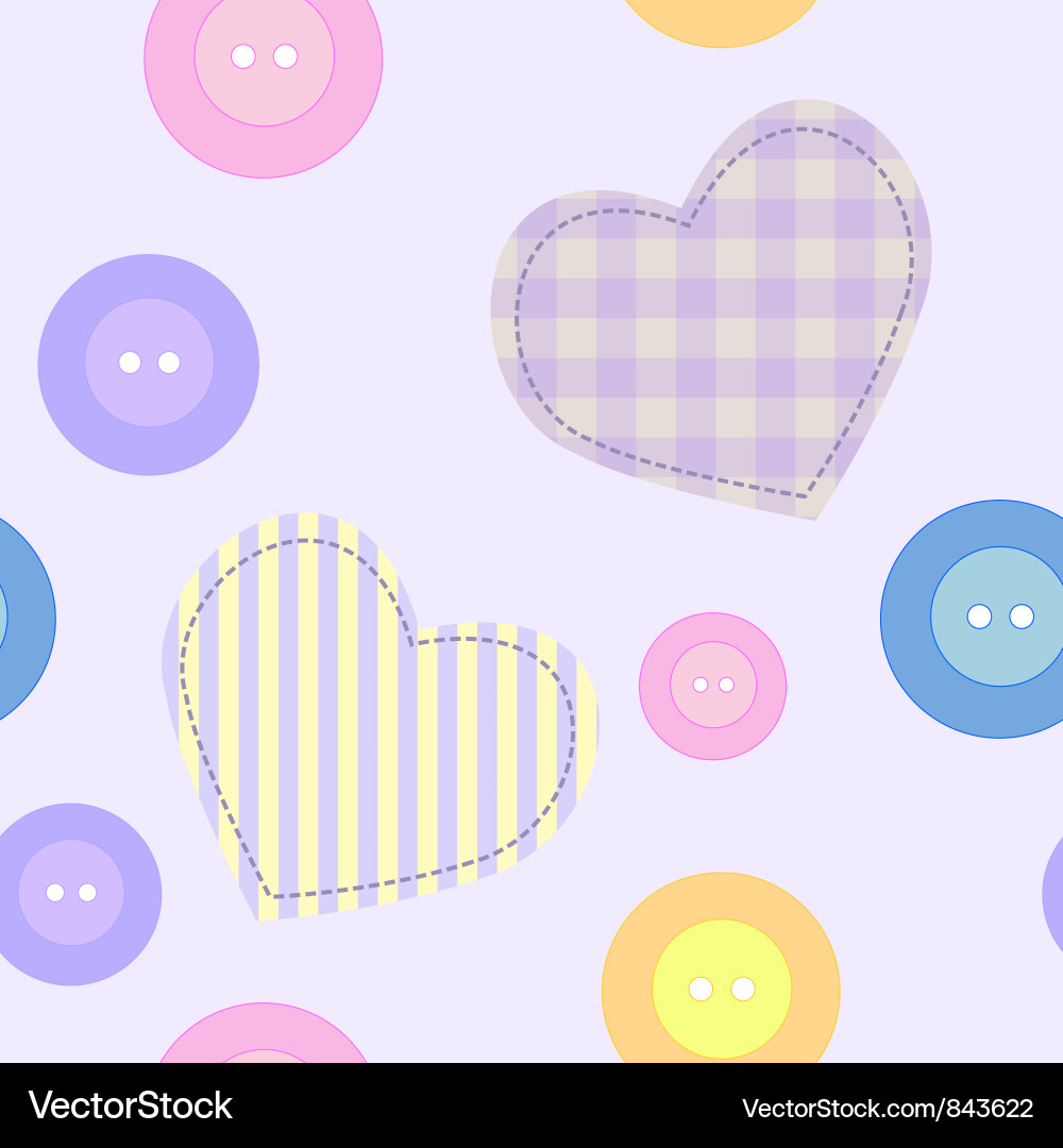 Colorful Heart and Button Background vector image