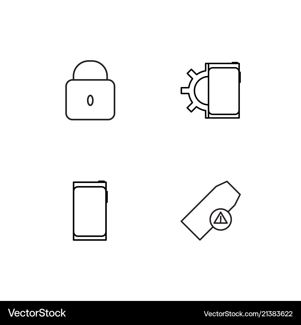 Cyber security linear icons set simple outline vector image