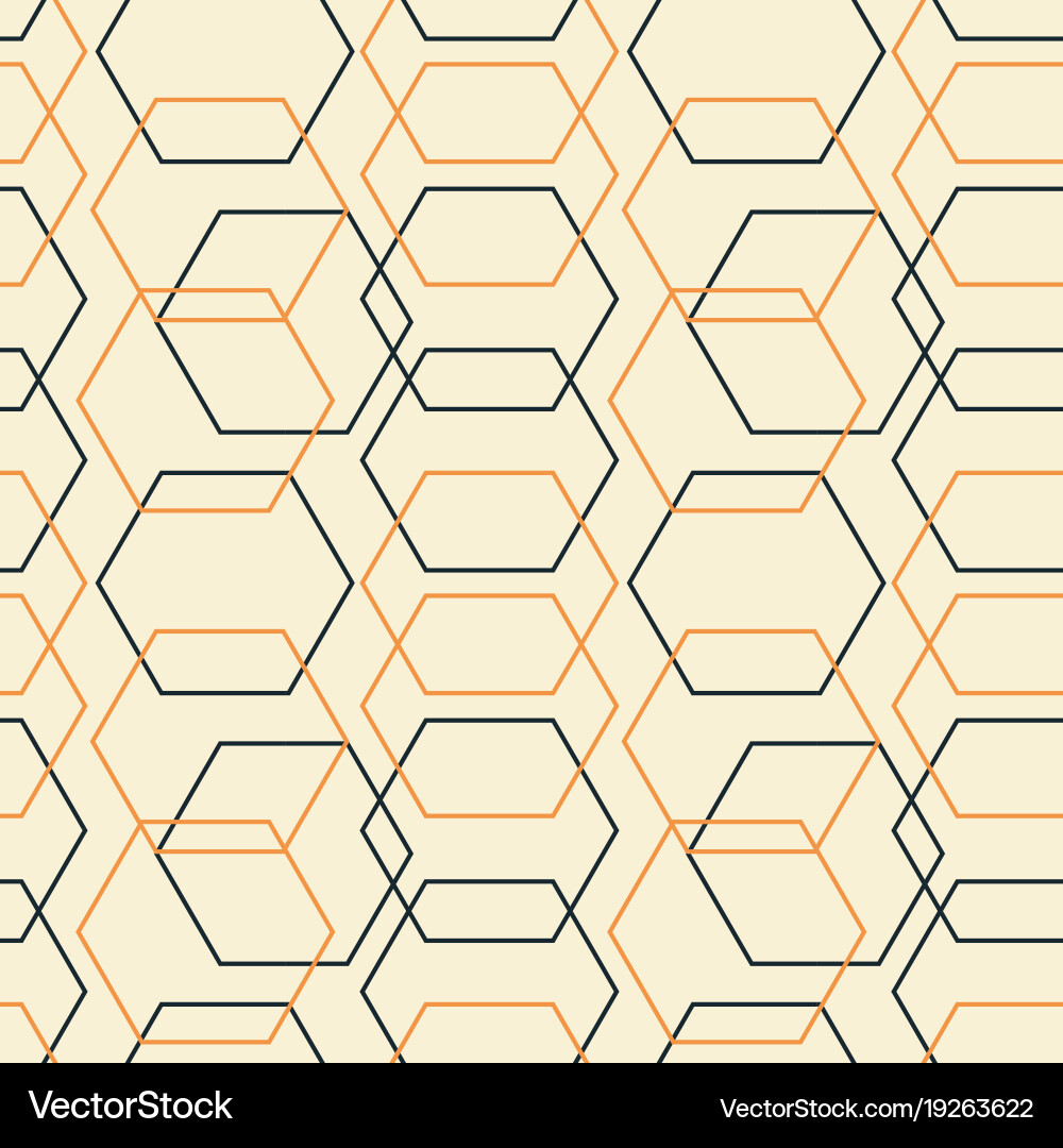 Geometric hexagon uneven seamless pattern vector image