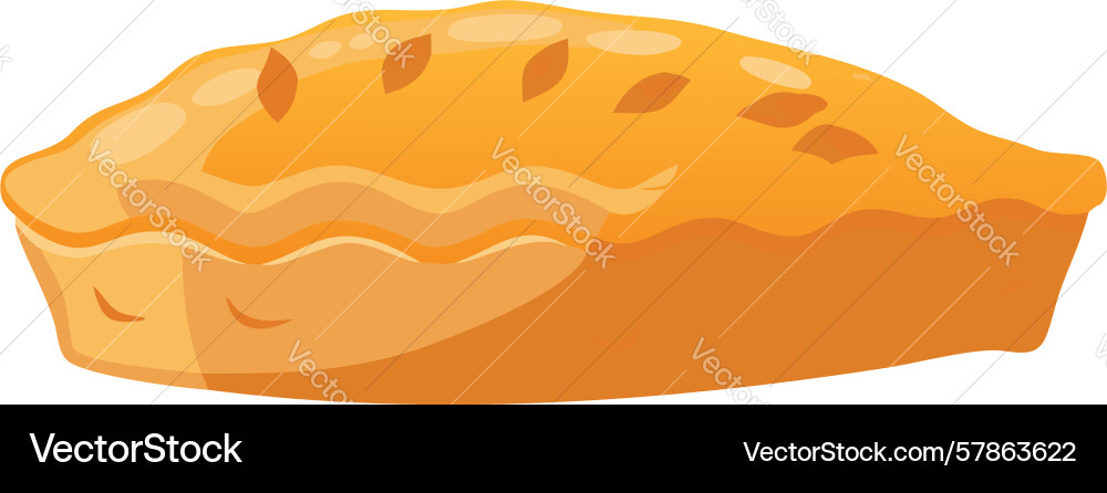 Golden pie with decorative crust pattern design vector image
