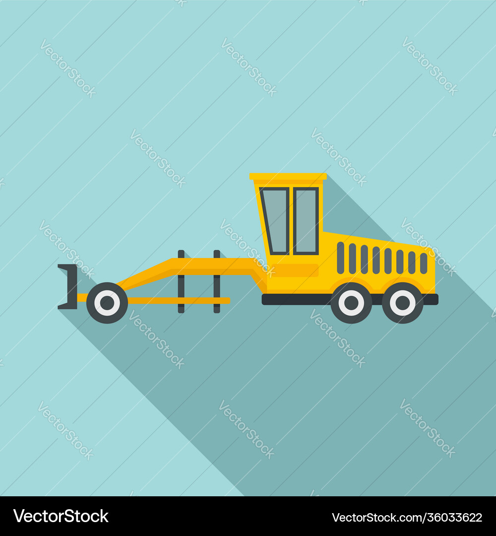 Grader machine scraper icon flat style Grader machine scraper icon flat style vector image