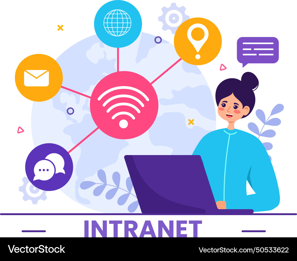 Intranet internet network connection technology Vector Image