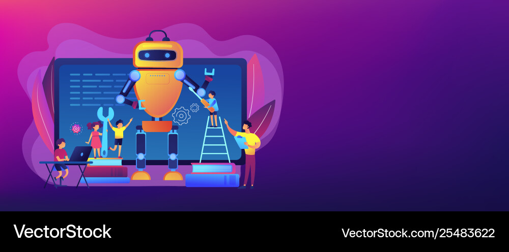 Kids Robotics & Coding Banner vector image
