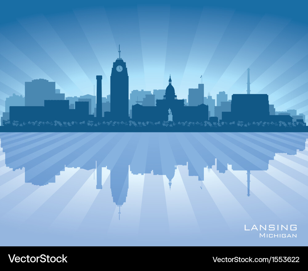 Lansing Michigan City Skyline vector image