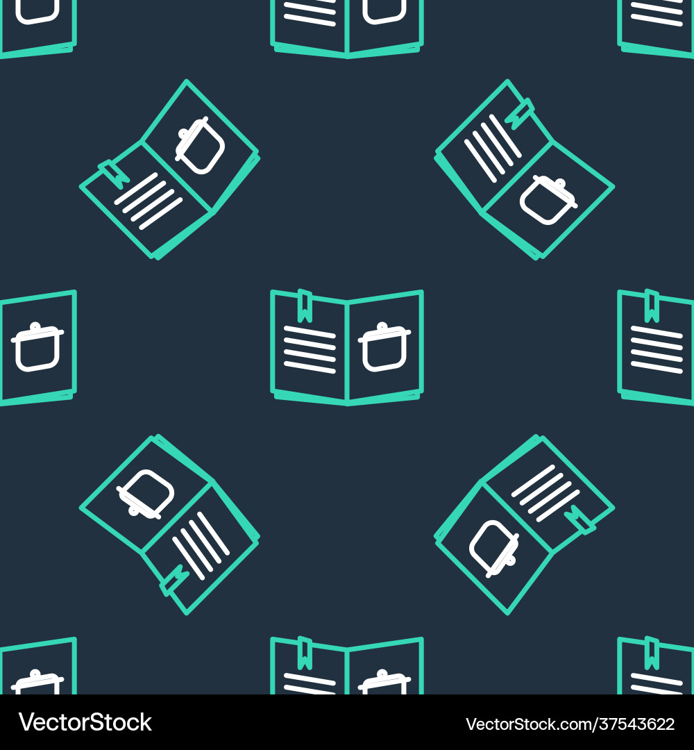Line cookbook icon isolated seamless pattern Line cookbook icon isolated seamless pattern vector image