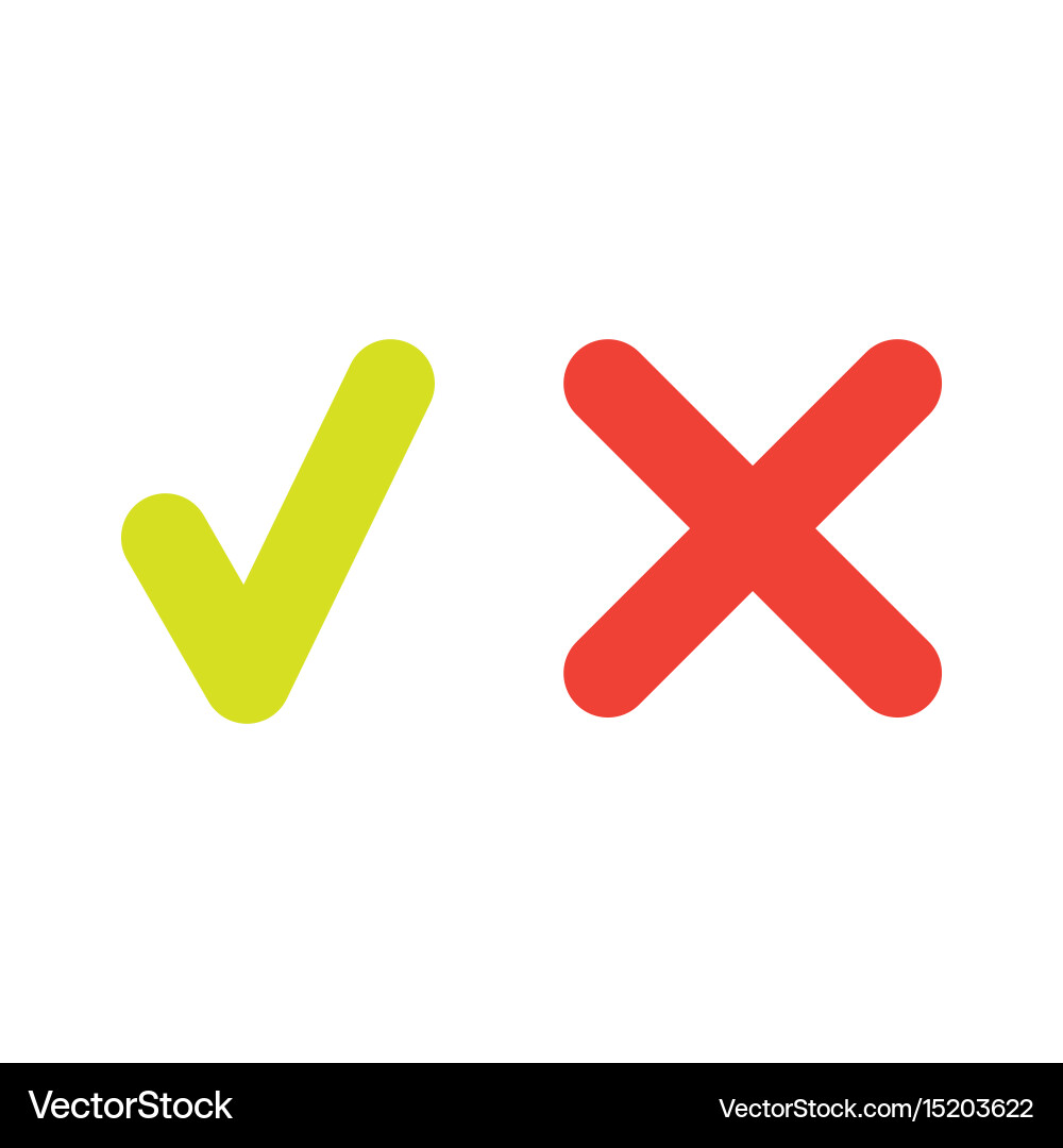 Line green check mark or box icons set Vector Image