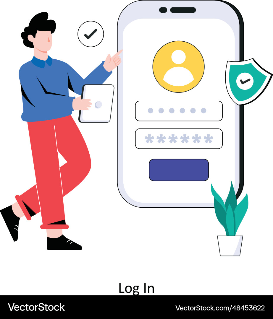 Log in flat style design stoc vector image
