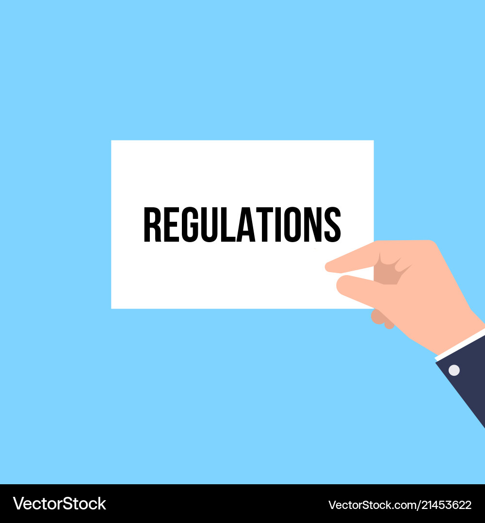Man showing paper regulations text Man showing paper regulations text vector image