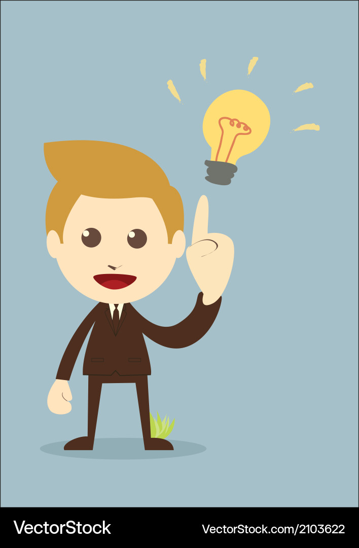 Man with Idea Lightbulb vector image