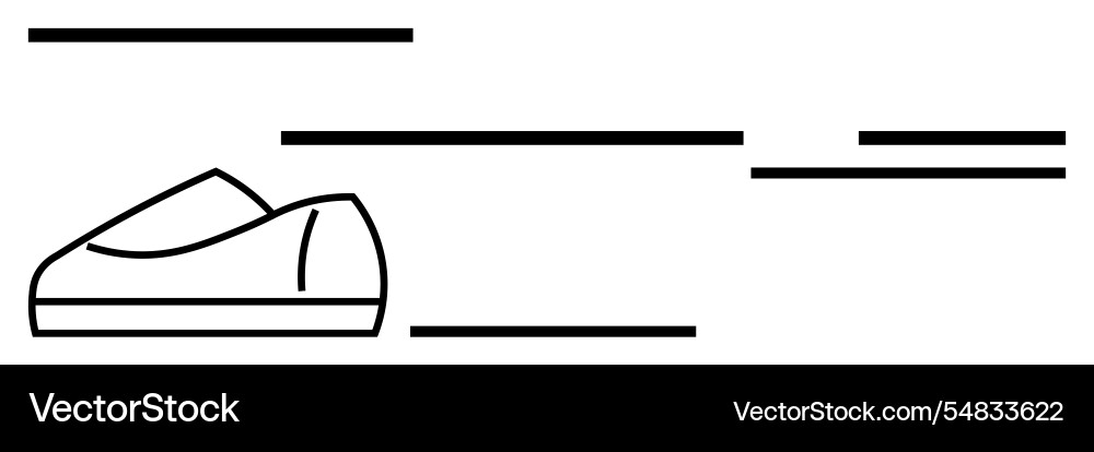 Minimalist running shoe with speed lines for fast Minimalist running shoe with speed lines for fast Vector Image