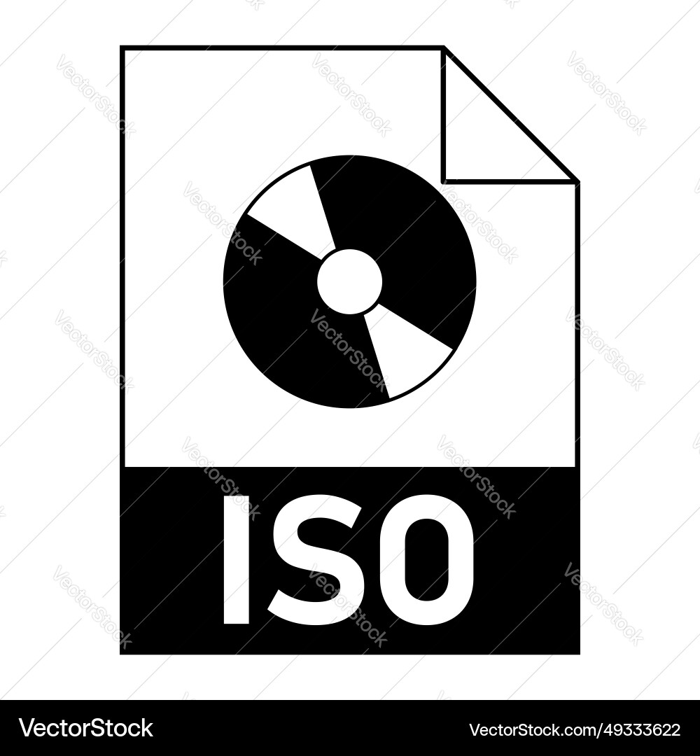 Modern flat design of iso file icon for web Modern flat design of iso file icon for web Vector Image