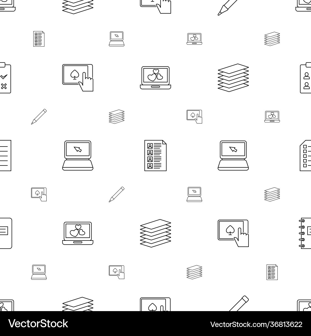 Notebook icons pattern seamless white background vector image
