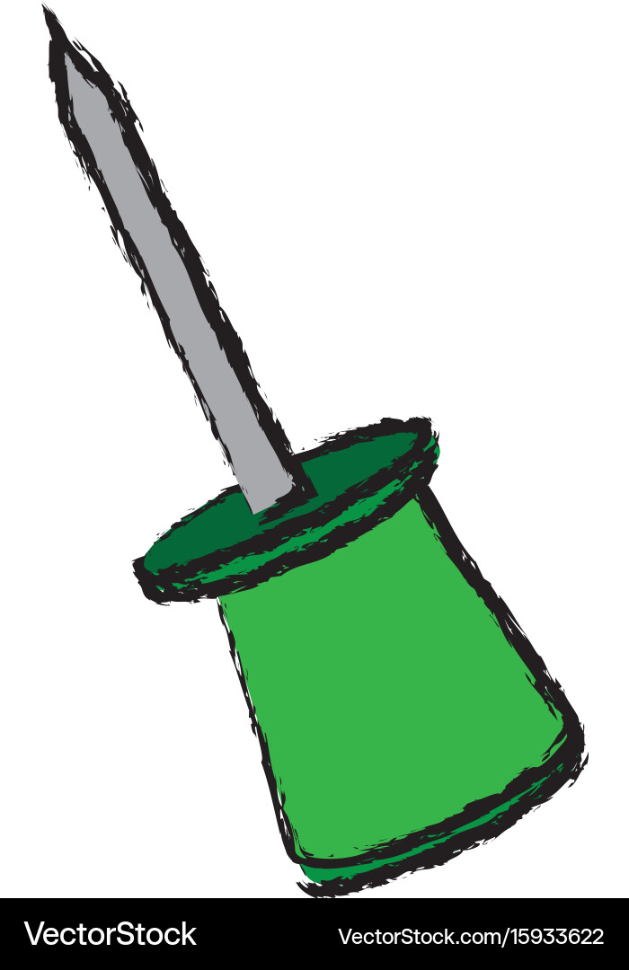 Push pin object school element icon Vector Image