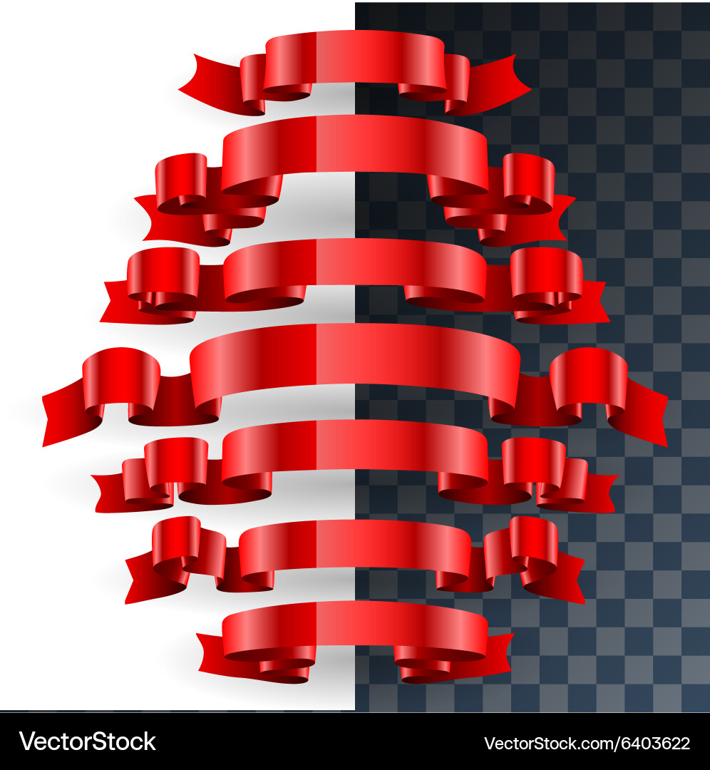 Red Ribbon Set - Elegant Collection vector image
