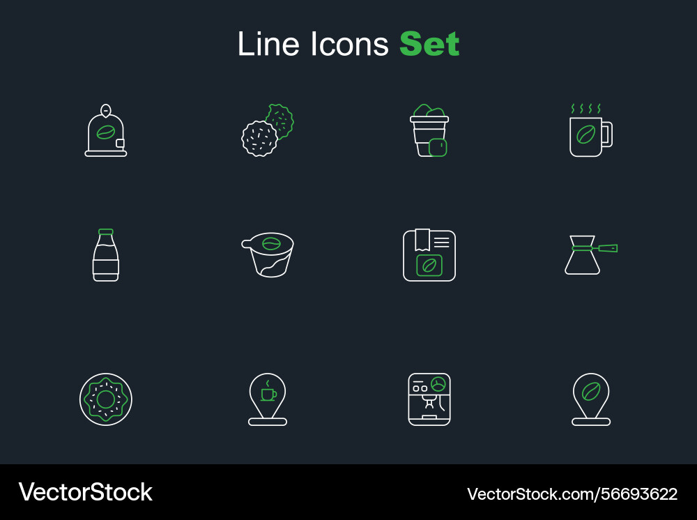 Set line location with coffee bean machine Vector Image