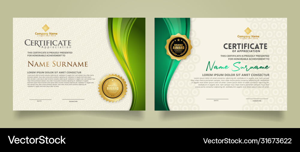 Set modern certificate template with flow lines Set modern certificate template with flow lines vector image