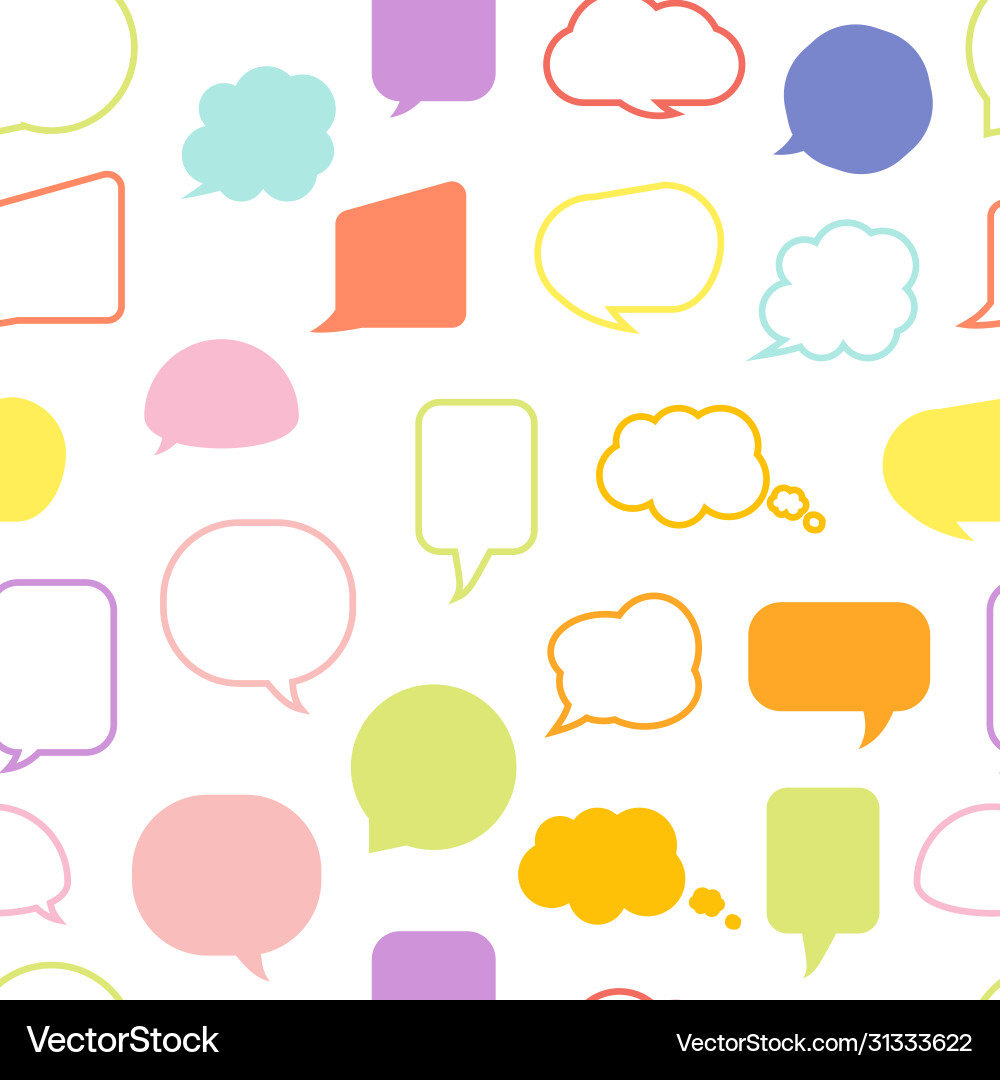 Speech bubble seamless pattern line flat Vector Image