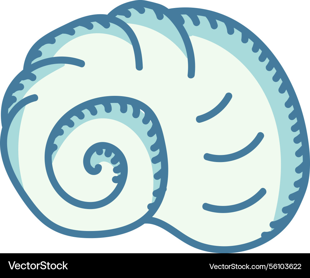 Spiral seashell hand drawn Spiral seashell hand drawn vector image