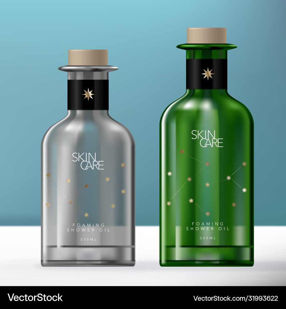 Tinted green gray glass bottle Tinted green gray glass bottle vector image