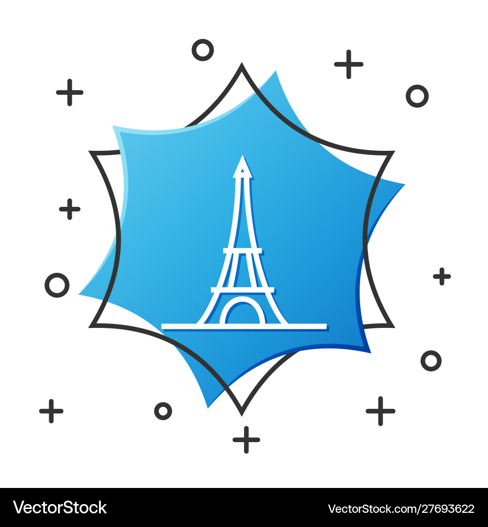 White line eiffel tower icon isolated on Vector Image