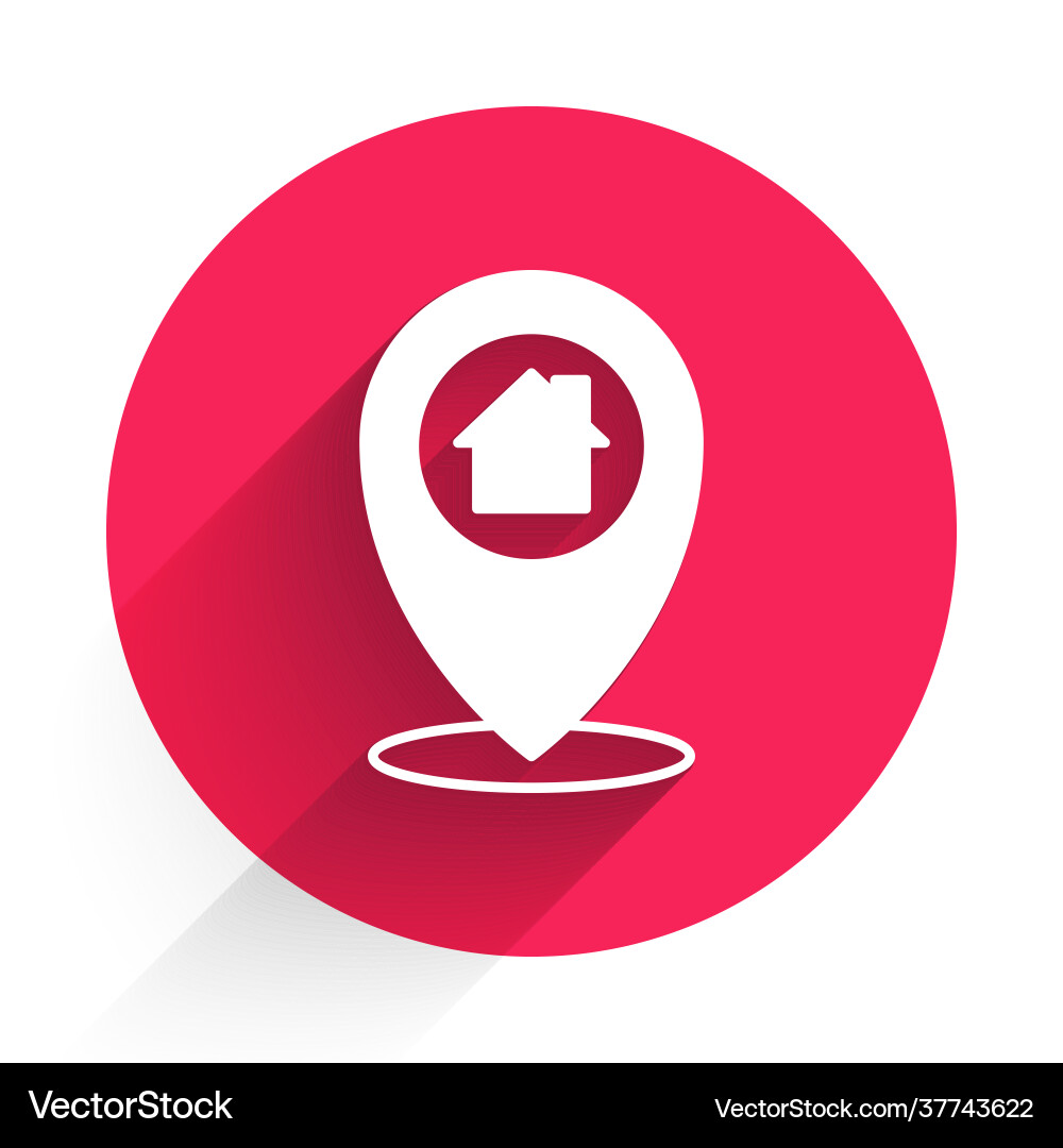 White map pointer with house icon isolated White map pointer with house icon isolated vector image
