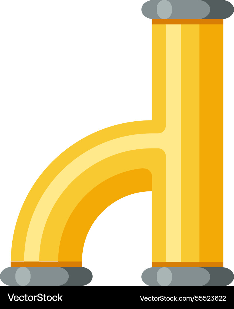 Yellow pipe fitting creating a bypass for plumbing Yellow pipe fitting creating a bypass for plumbing vector image