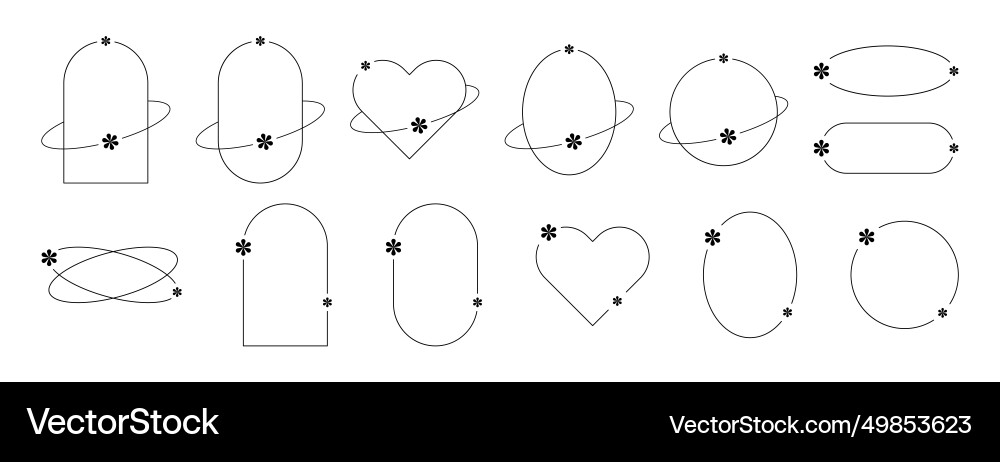 Aesthetic frames with y2k elements and aura Aesthetic frames with y2k elements and aura vector image