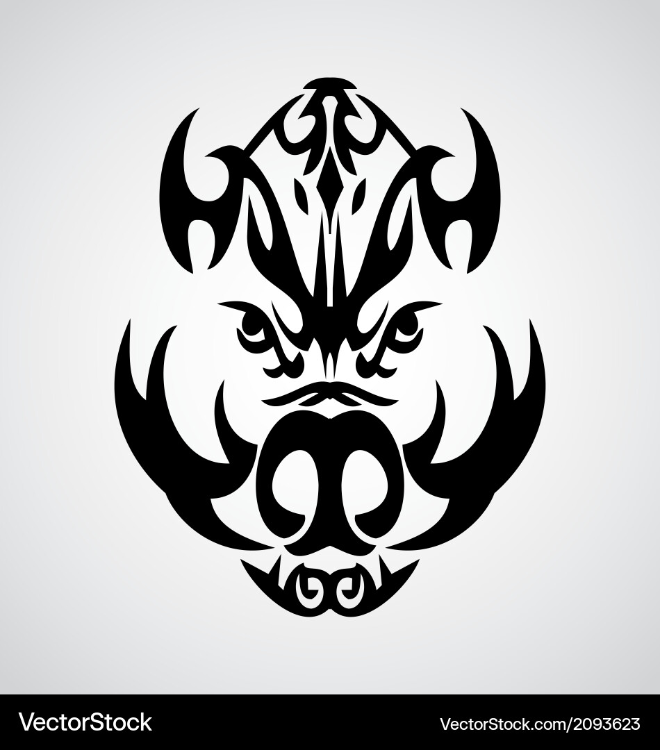 African Boar Warrior vector image