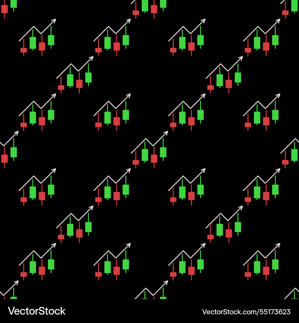 Arrow with candlestick chart technical analysis Arrow with candlestick chart technical analysis vector image