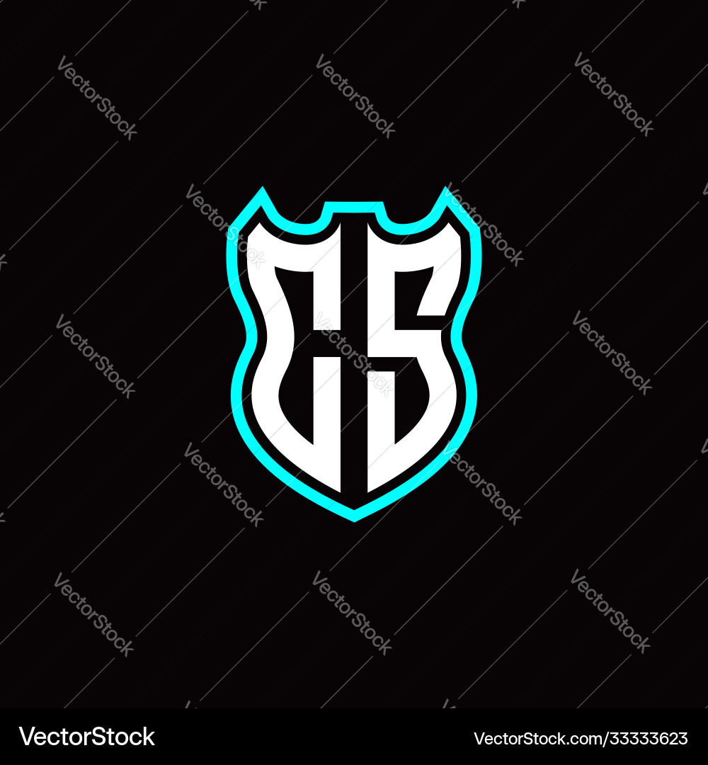 C s initial logo design with shield shape C s initial logo design with shield shape vector image
