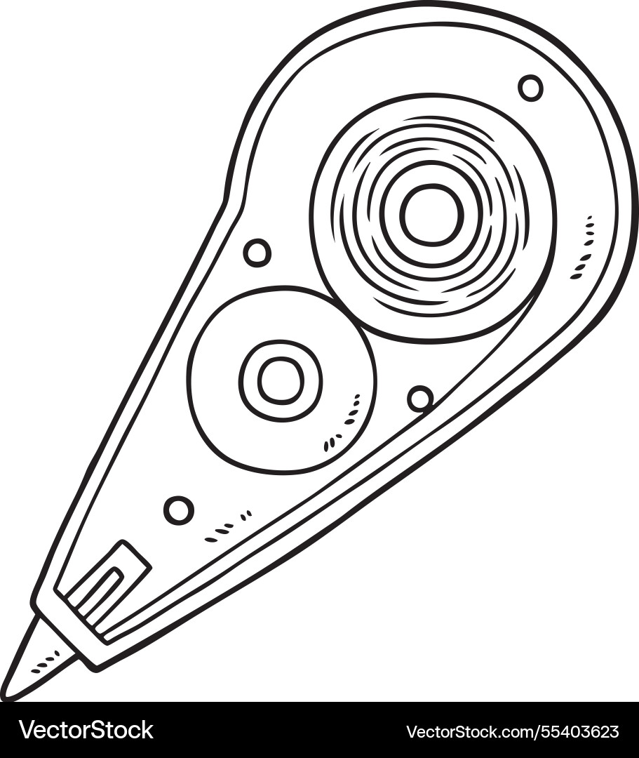 Cartoon correction tape line art Royalty Free Vector Image