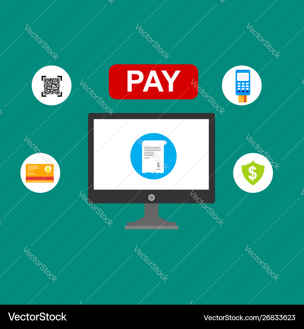Concept online and mobile payments for web page Concept online and mobile payments for web page vector image