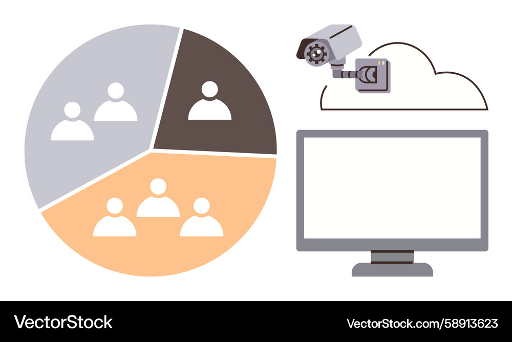Data monitoring concept with group segmentation Data monitoring concept with group segmentation Vector Image