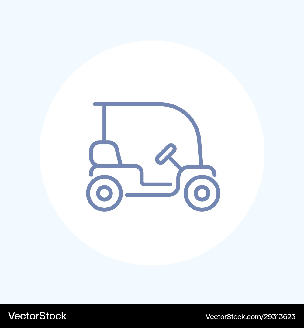 Golf Cart Line Icon Vector Image