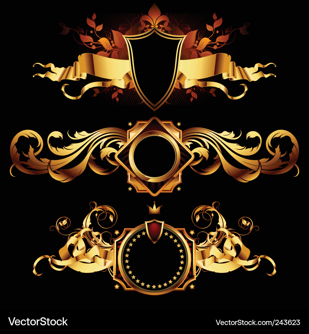 Heraldic Shield Collection Vector Image