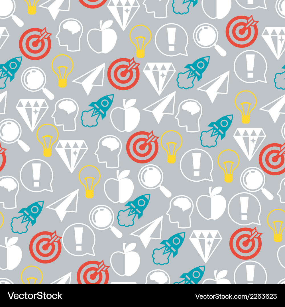 Idea concept seamless pattern in flat design style vector image