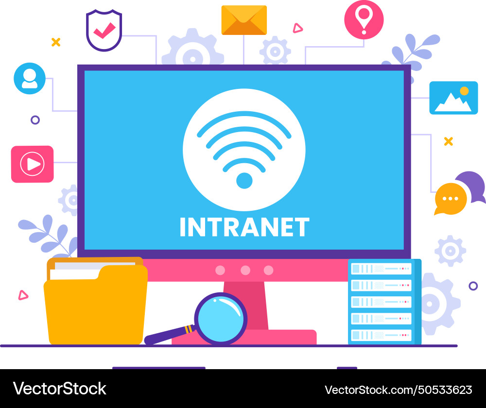 Intranet internet network connection technology Intranet internet network connection technology vector image
