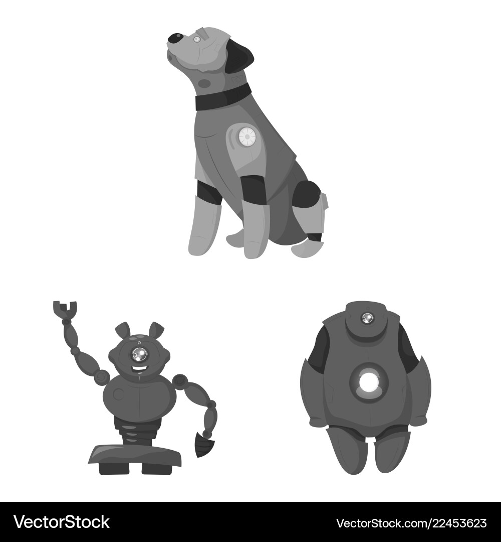 Isolated object of robot and factory symbol Isolated object of robot and factory symbol vector image
