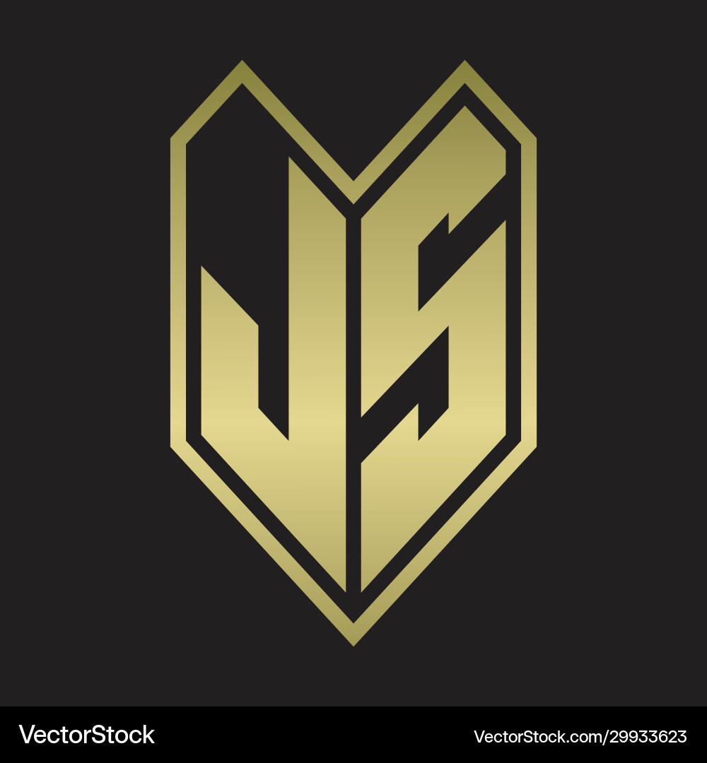 Js logo monogram with emblem line style isolated Js logo monogram with emblem line style isolated Vector Image