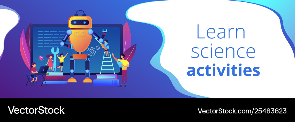 Kids Robotics & Coding Class Banner vector image